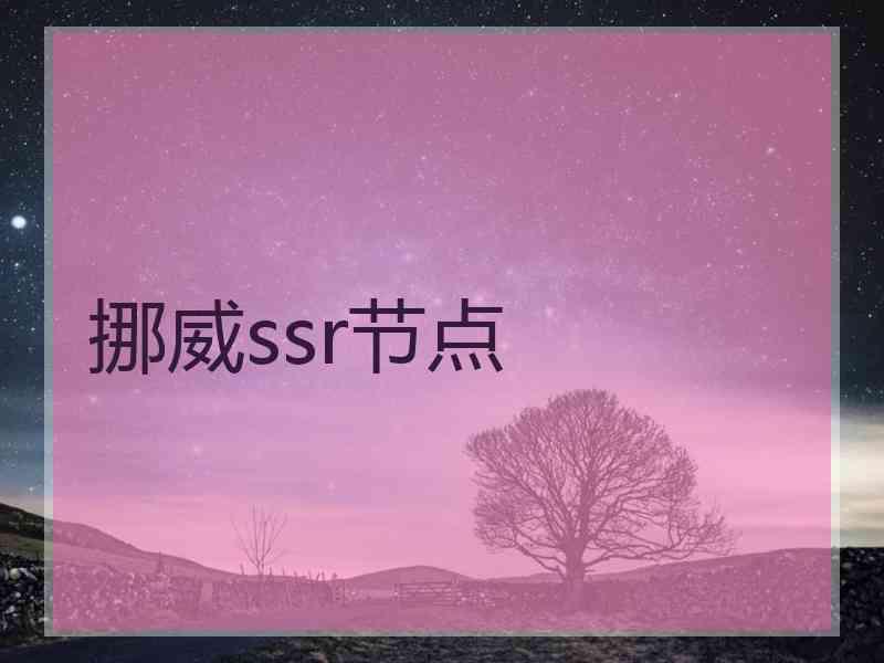 挪威ssr节点